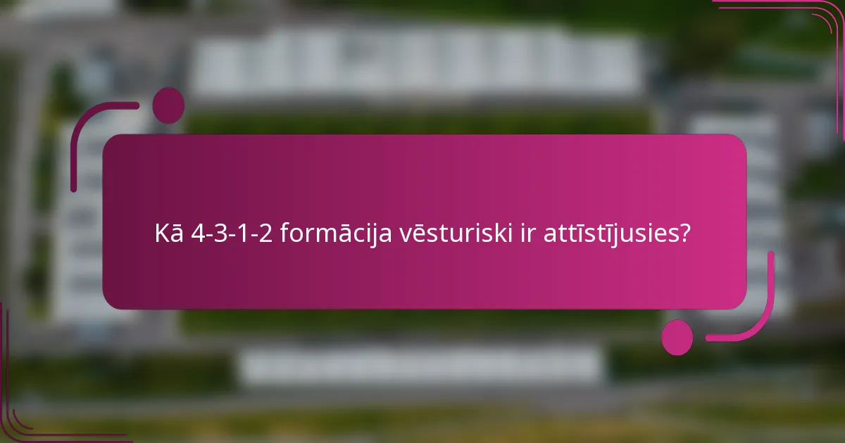 Kā 4-3-1-2 formācija vēsturiski ir attīstījusies?