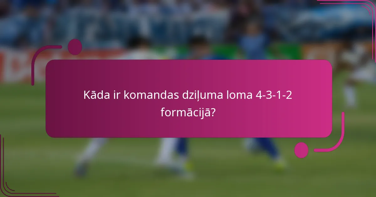 Kāda ir komandas dziļuma loma 4-3-1-2 formācijā?